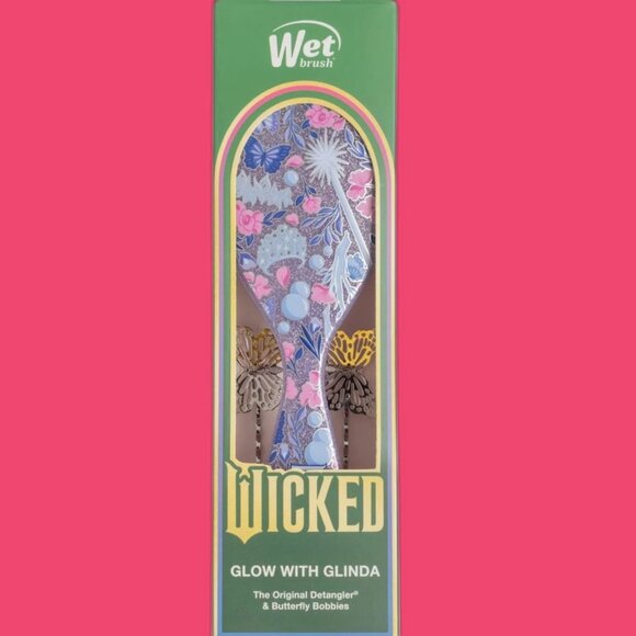 WICKED THE MOVIE Wet Brush GLOW WITH GLINDA And Butterfly Bobbies NEW - Picture 1 of 6